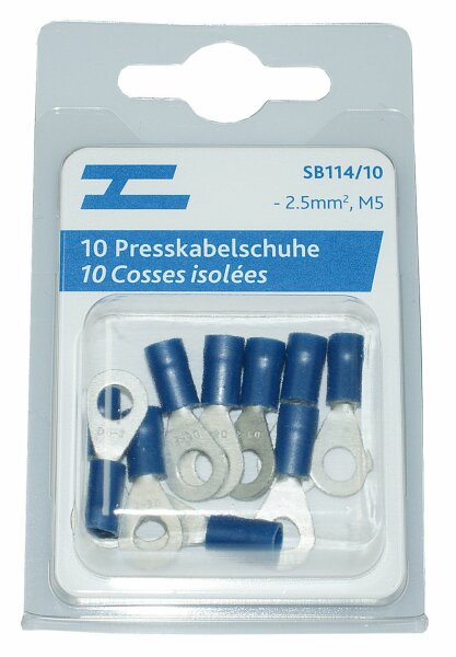 Cosses isolées à presser M 5 bleu