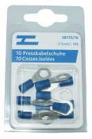 10 Presskabelschuhe isoliert M 6 blau