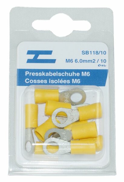 Presskabelschuhe isoliert M 6 gelb