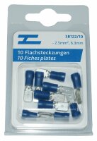 Flachsteckzungen isoliert 6.3mm blau