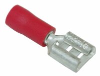 Flachsteckhülsen isoliert 6.3mm rot