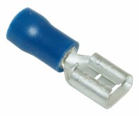 Fiches plates isolées femelles 6.3mm bleu