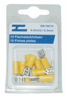 Flachsteckhülsen isoliert 6.3mm gelb
