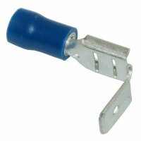 Flachsteckhülsen isoliert 6.3mm blau