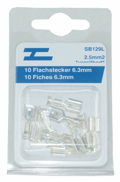 Flachsteckhülsen versilbert 6.3mm