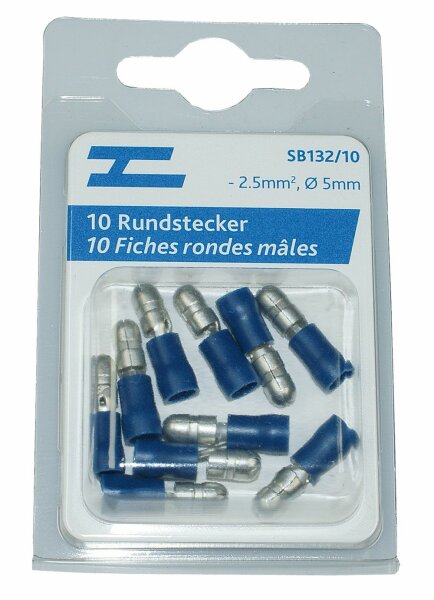 Rundstecker isoliert ø5mm blau
