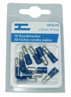 Rundstecker isoliert ø5mm blau