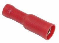 Fiches rondes isolés femelles ø4mm rouge
