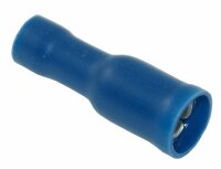 Fiches rondes isolés femelles ø5mm bleu