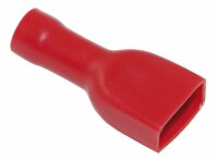 Fiches plates fem pl. isolées 6.3mm rouge