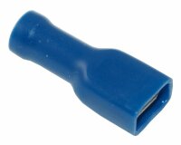 Fiches plates isolées femelles 6.3mm bleu