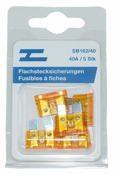 Flachstecksicherungen 5 x 40 Amp.