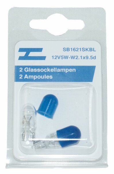 2 Ampoules c. verre + 2 capuchons bleu