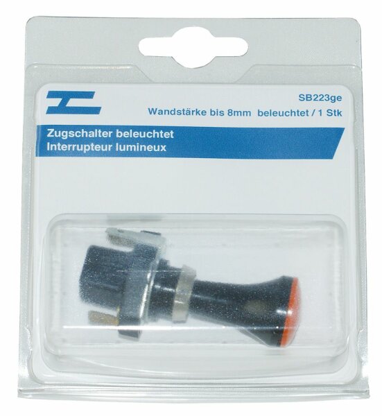 Zugschalter beleuchtet gelb 12V