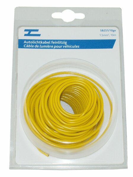 Autolichtkabel 1.5 mm2, 10m gelb