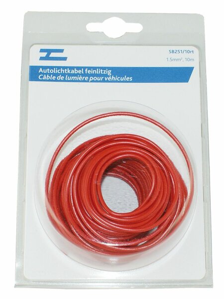 Autolichtkabel 1.5 mm2, 10m rot