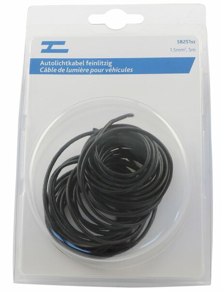 Autolichtkabel 1.5 mm2, 5m schwarz