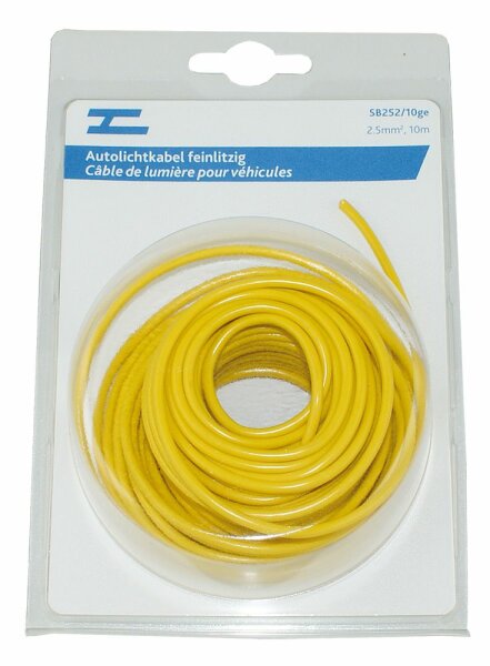Autolichtkabel 2.5 mm2, 10m gelb