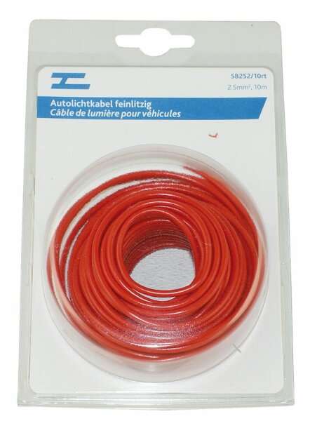 Autolichtkabel 2.5 mm2, 10m rot