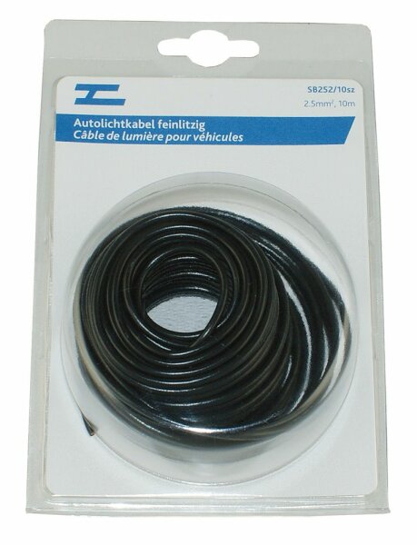 Autolichtkabel 2.5 mm2, 10m schwarz