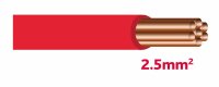 Autolichtkabel 2.5 mm2. 5m rot