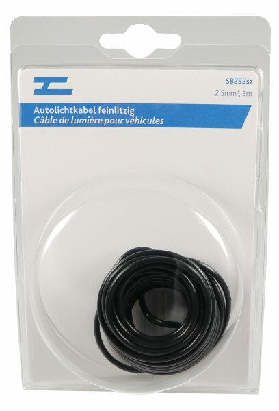 Câble pour éclairage automobile 2.5 mm²,  5 m noir
