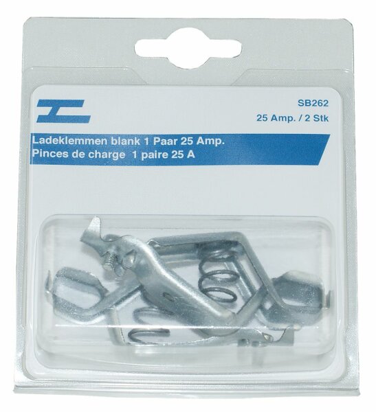 Ladeklemmen blank 1 Paar 25 Amp.