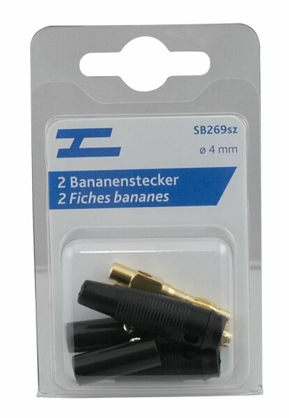 Bananenstecker 2 Paar schwarz ø 4mm