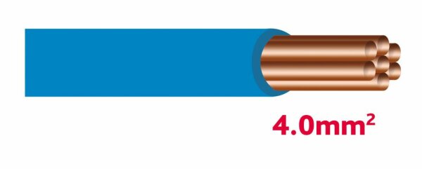 Câble pour éclairage automobile 4.0 mm², 5 m bleu