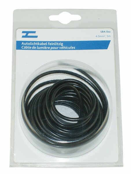 Câble pour éclairage automobile 4.0 mm², 5 m noir