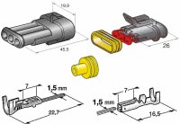 Steckgeh."Superseal" - 1.5 mm 3-pol