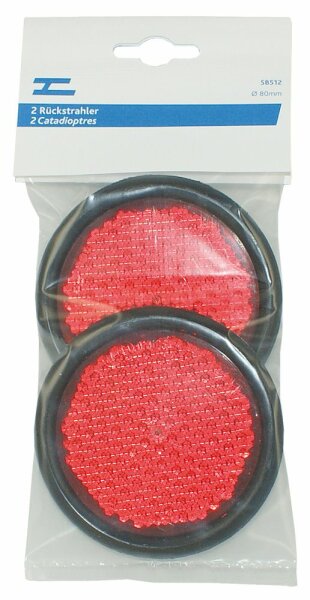 Rückstrahler 2 Stk. rund ø 80 rot