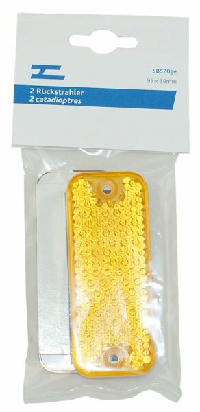 Rückstrahler 2 Stk. 37x95 mm gelb