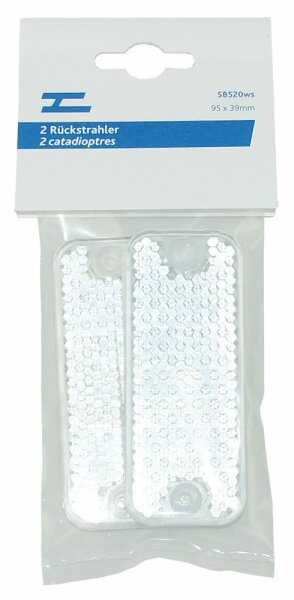 Rückstrahler 2 Stk. 37x95 mm weiss