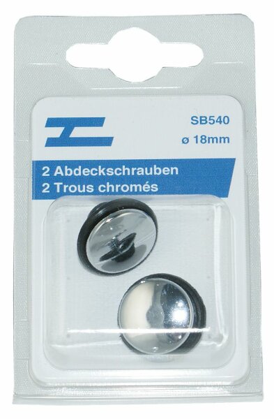 Cache-trous chromés 2 pièces ø18mm