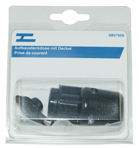 Aufbausteckdose DIN mit Deckel