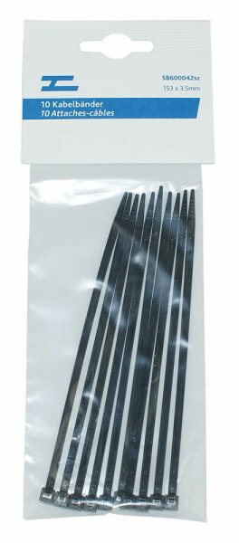 Set à 10 attaches-câbles 3.5x140mm noir