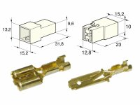 Steckkupplung 2-pol. m. Kabelschuhen