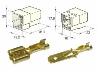 Steckkupplung 3-pol. m. Kabelschuhen