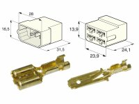 Steckkupplung 4-pol. m. Kabelschuhen
