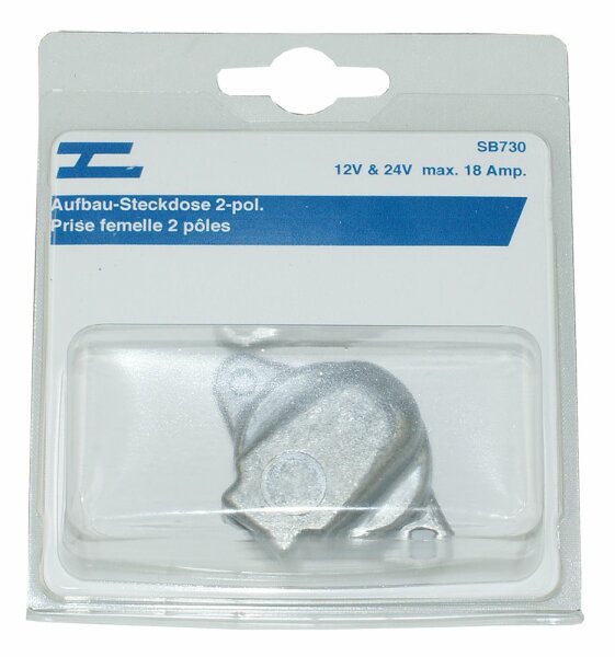 Aufbau-Steckdose 2-pol. aus Metall (6806)