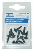 10Stk Blechschr. m. Bund DIN 7981 4.2 x 16