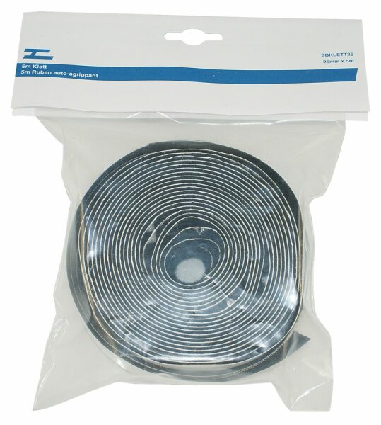 5m ruban velcro 25mm noir toison + crochet