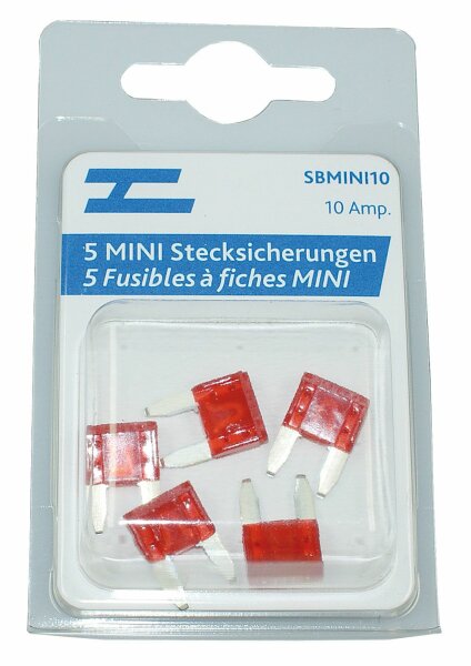 5 MINI fusibles à fiches 10A  Littelfuse
