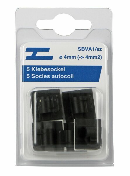 5 Socles autocoll. pour câbles -6.0mm2 ø 4.8mm