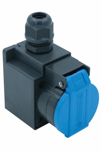 Steckdose Nass aufputz, schwarz, 1x T13, IP55