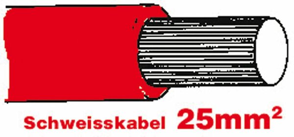 Anlasserkabel hochflexibel 25 mm2 rot
