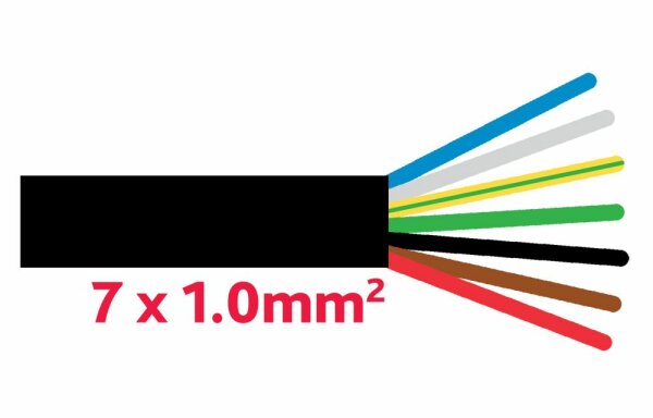 Anhängerkabel 7x1.0 mm2 schwarz