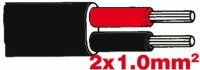 Flachkabel 2x1.0 schwarz