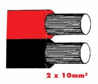Twinflex 2x10.0 mm2 Batteriekabel rot/sz